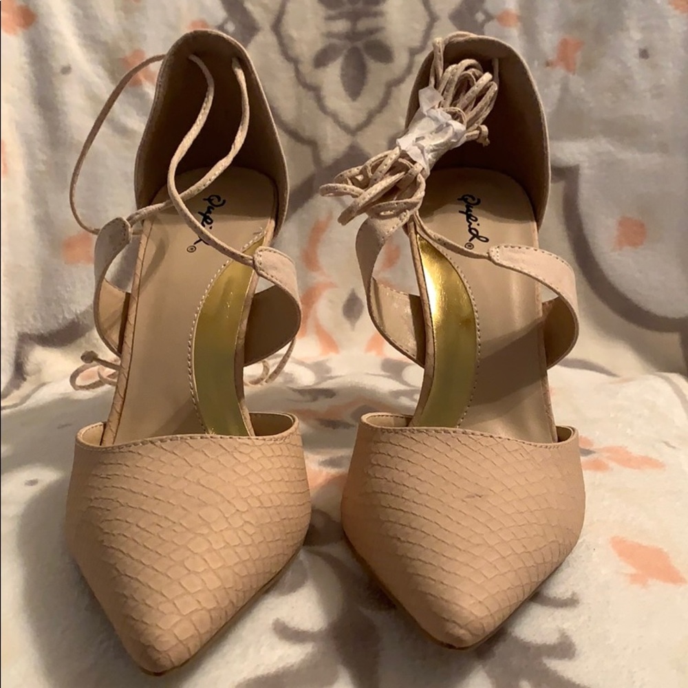 Qupid Lace up Heels